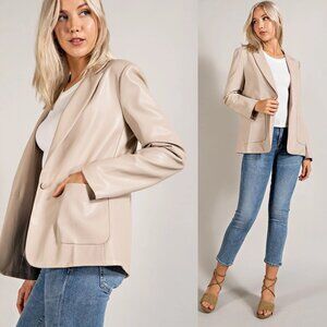 Monet Faux Leather Blazer